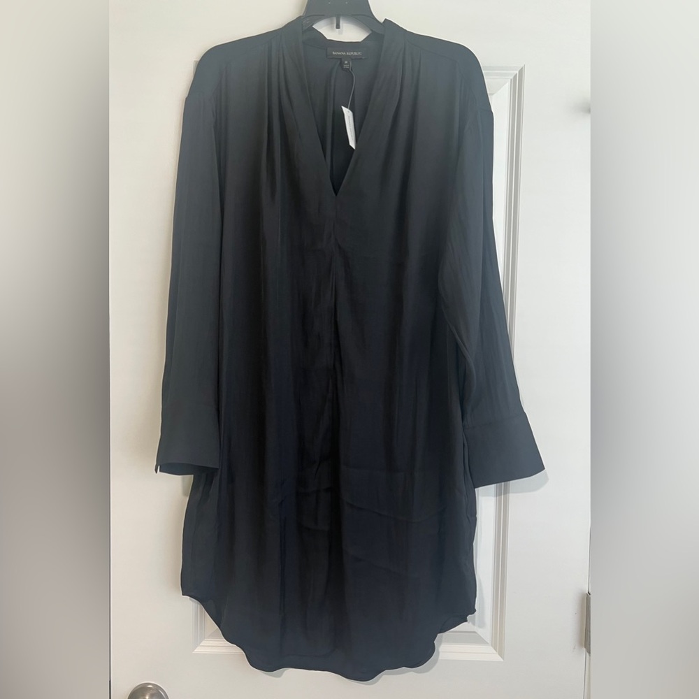 Banana Republic Classic Black Blouse Dress